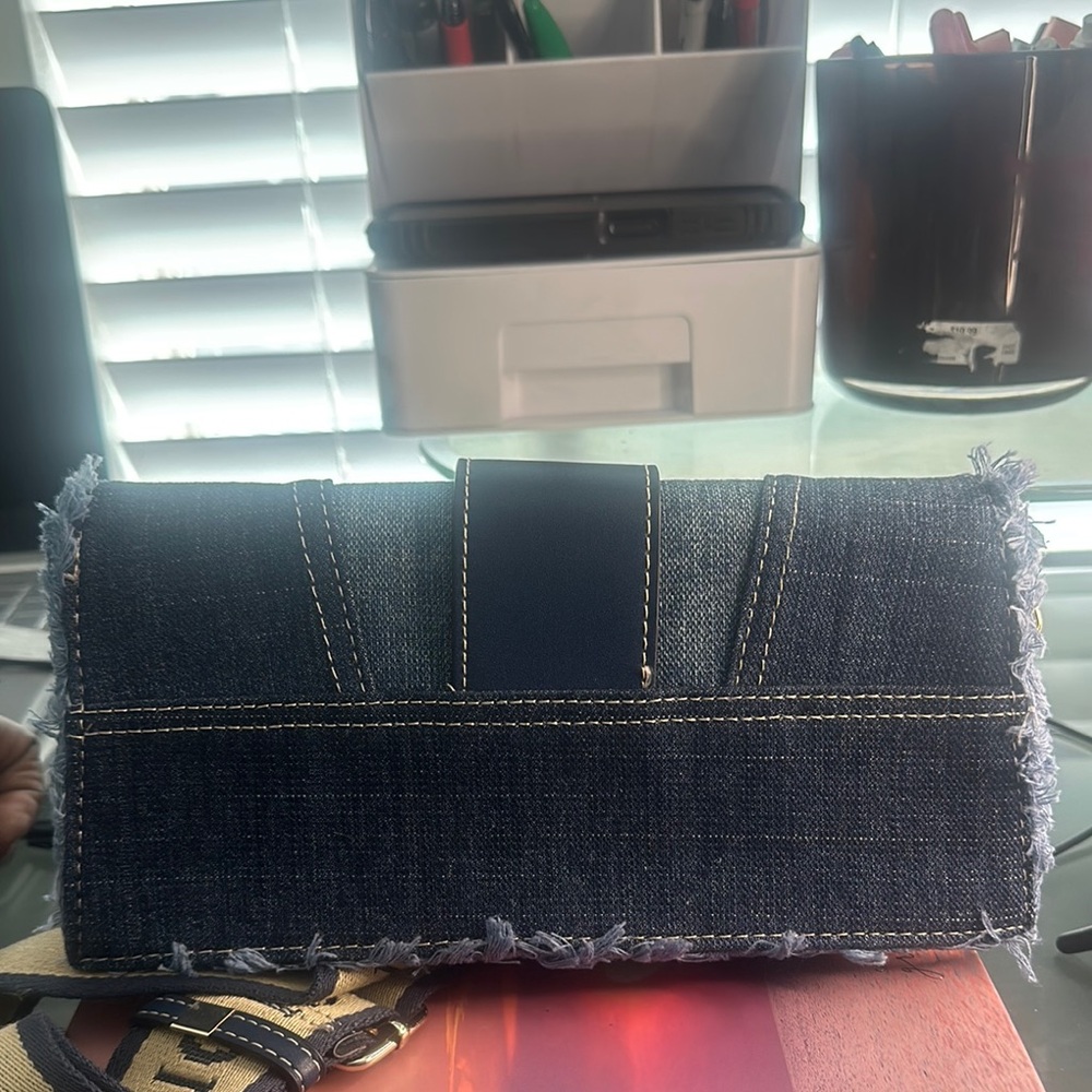 True Religion Denim Clutch with Gold Buckle - Picture 4 of 6